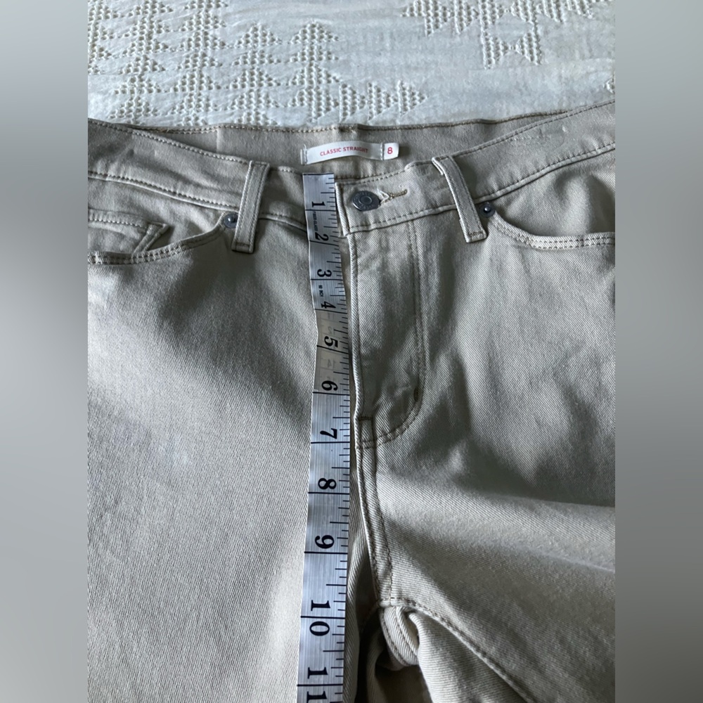 LEVI’S Tan Straight Leg High Rise Stovepipe Jeans Size 8 - Picture 8 of 13